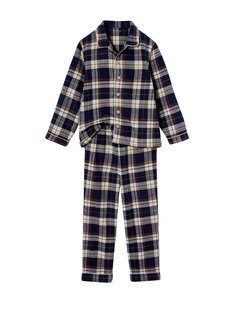 Jungen Schlafanzug aus Flanell mit Karos, personalisierbar Oeko-Tex