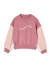 Mädchen Sport-Sweatshirt mit Recycling-Polyester, Colorblock