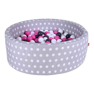 Bällebad soft - Grey white dots mit 300 Bällen