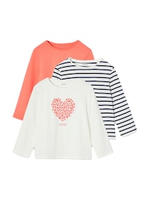 3er-Pack Mädchen Shirts mit Print BASIC