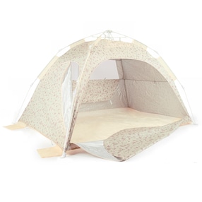 Bieco Strandmuschel Pop Up XXL – Quick-Up Strandzelt Schnellaufbau mit UV Schutz 80+ – Sonnenschutz & Windschutz Strand für Baby, Kinder & Familie – Automatik Zelt 3–4 Personen – Vintage Flowers