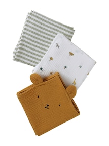 3er-Pack Baby Wickeltücher SAVANNE