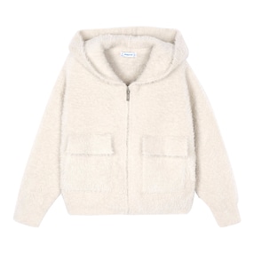 Strickjacke mit Kapuze und Taschen