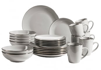 Kombiservice, Steinzeug METALLIC RIM