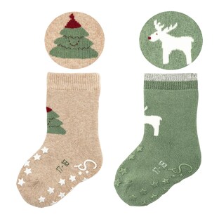 2er-Pack ABS-Krabbelsocken Weihnachten