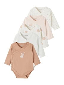 5er-Pack Baby Wickelbodys, lange Ärmel