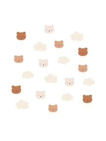 20er-Set Wandsticker KLEINER BÄR, Wolken und Bären