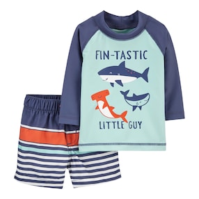 2-tlg. Set Badeshirt langarm und Badeshorts Wal