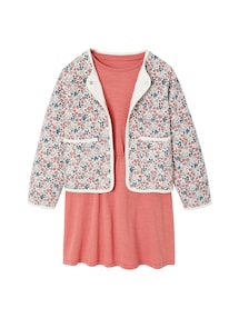 Mädchen-Set: Wattierte Jacke & Kleid