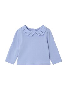 Baby Langarmshirt mit besticktem Kragen