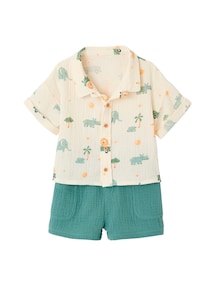 Baby-Set aus Hemd und Shorts, Safari
