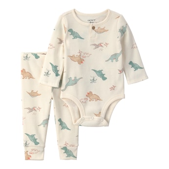 2-tlg. Set Body langarm und Jogginghose Dinos Rippqualität