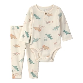 2-tlg. Set Body langarm und Jogginghose Dinos Rippqualität