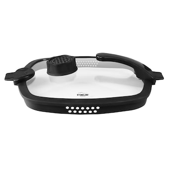 STONELINE SMELL WELL FUTURE Glasdeckel Eckig 28 cm mit SMELL WELL Funktion | Schwarz