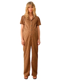 Jumpsuit mit Leoprint für Schwangerschaft und Stillzeit