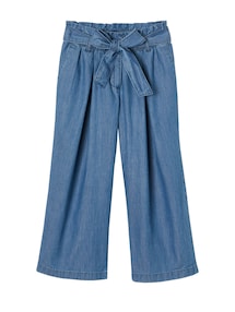 Mädchen Paperbag-Jeans, 3/4-Bein, Bundweite verstellbar