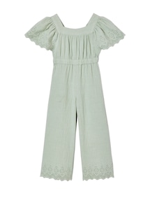 Mädchen Jumpsuit aus Musselin mit Stickerei