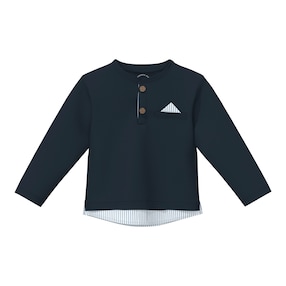 Henley-Shirt langarm 2in1