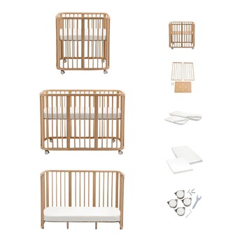 Bundle Nighti Mini inkl. Umbausatz, 2 Matratzen, 2 Spannbetttücher und Rollen