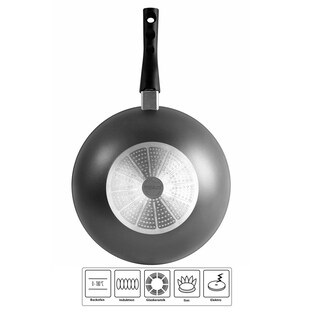 Wok, 30 cm, mit abnehmbarem Griff und Deckel