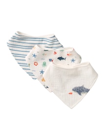3er-Pack Baby Lätzchen / Halstücher aus Frottee/Musselin