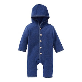 Wollfleece-Overall mit Klappbündchen aus Merinowolle