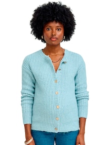 Strickjacke für Schwangerschaft und Stillzeit mit Perlrippenmuster