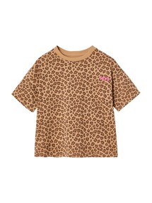 Bedrucktes Mädchen T-Shirt, leichte Oversized-Form