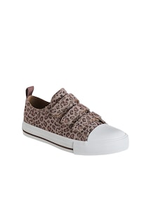 Kinder Stoff-Sneakers mit Leoprint und Klett
