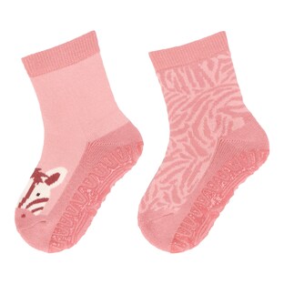 2er-Pack ABS-Socken Fliesen Flitzer Zebra