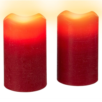 LED-Echtwachskerzen "zum Auspusten", 2 Stück
