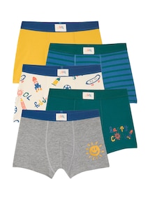 Bio-Kollektion: 5er-Pack Jungen Stretch-Boxershorts COOL