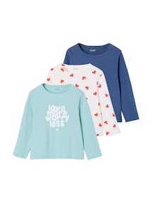 3er-Pack Mädchen Shirts mit Print BASIC