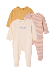 3er-Pack Strampler Baby, Bio-Baumwolle BASIC