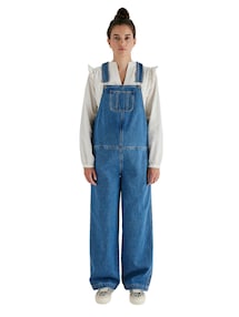Jeans-Latzhose für Schwangerschaft und Stillzeit , Bundweite verstellbar