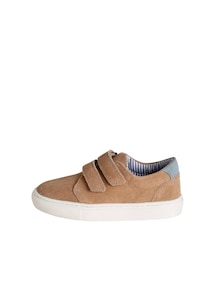 Jungen Leder-Halbschuhe mit 2 Klettriemchen
