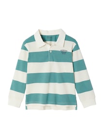 Gestreiftes Jungen Poloshirt mit Kontrast-Kragen