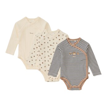 3er-Pack Wickelbodys langarm Bakery Ringel