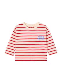 Bio-Kollektion: Gestreiftes Baby Shirt mit Druckknöpfen hinten
