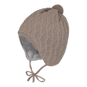 Woll-Strickmütze mit Bommel