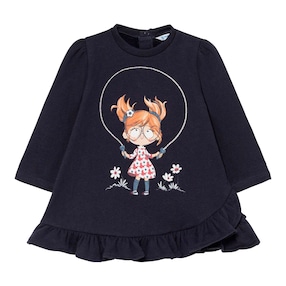 Sweatkleid langarm Rüsche Mädchen