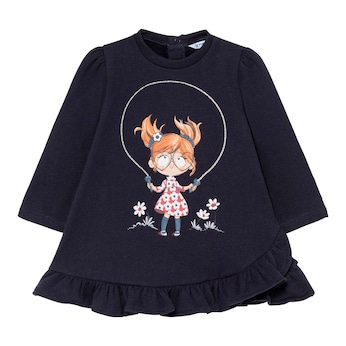 Sweatkleid langarm Rüsche Mädchen