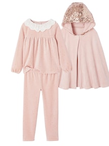 Schlafanzug-Set Mädchen mit Pailletten-Cape