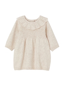 Mädchen Baby Strickkleid mit Kragen