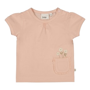 T-Shirt mit Tasche Blumenstickerei