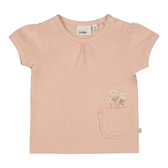 T-Shirt mit Tasche Blumenstickerei