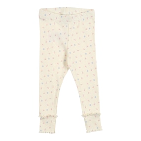 Leggings Mitwachsbündchen Blumen Rippqualität