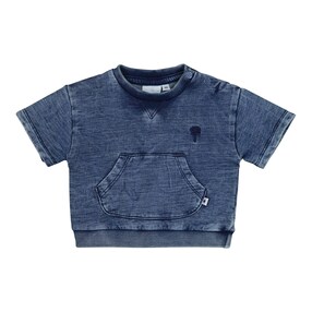 T-Shirt mit Bauchtasche denim