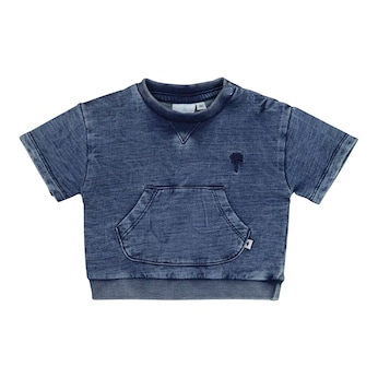 T-Shirt mit Bauchtasche denim