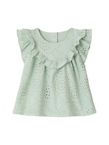 Baby Bluse Mädchen mit Lochstickerei aus Baumwolle